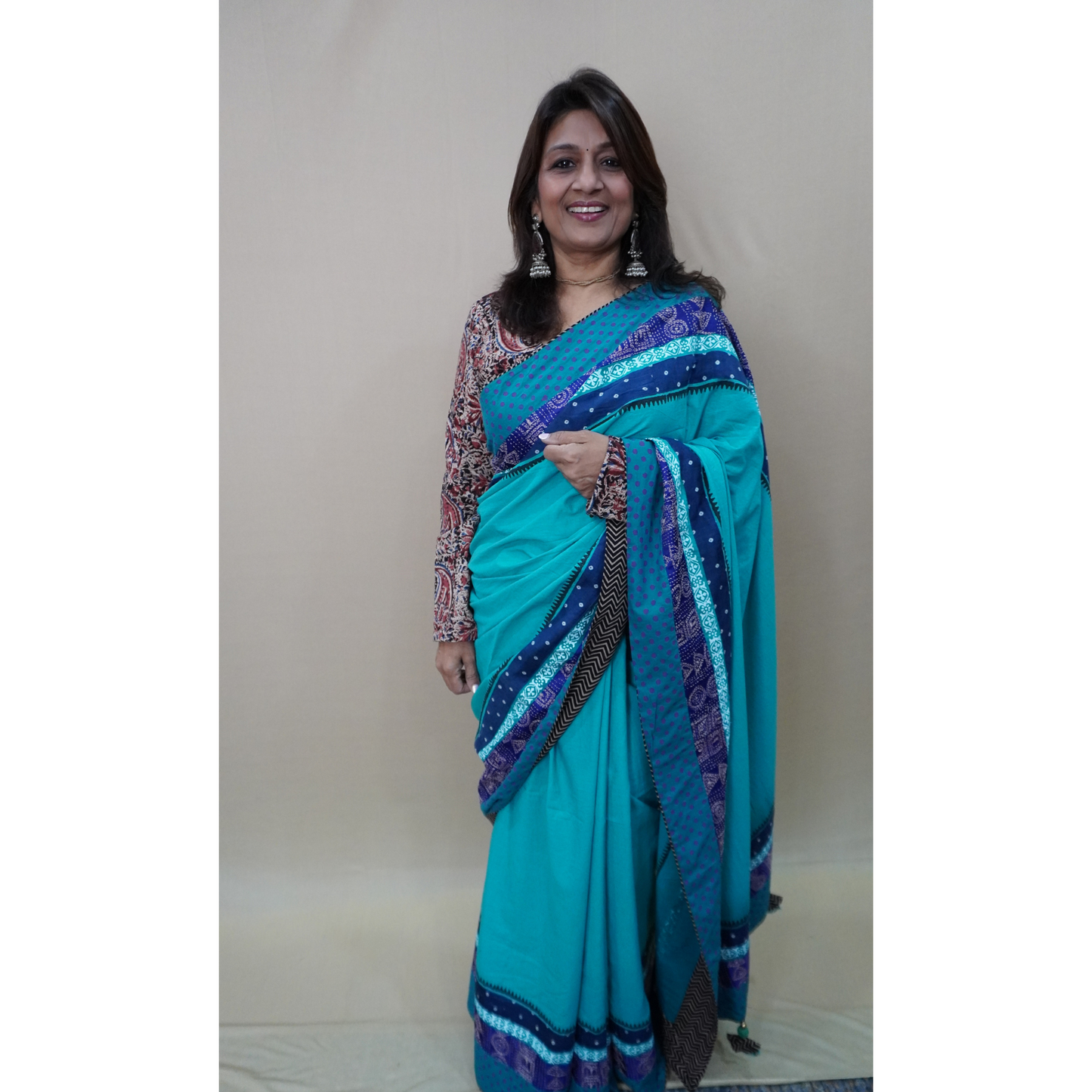 MUL BLOCKPRINTED SAREE