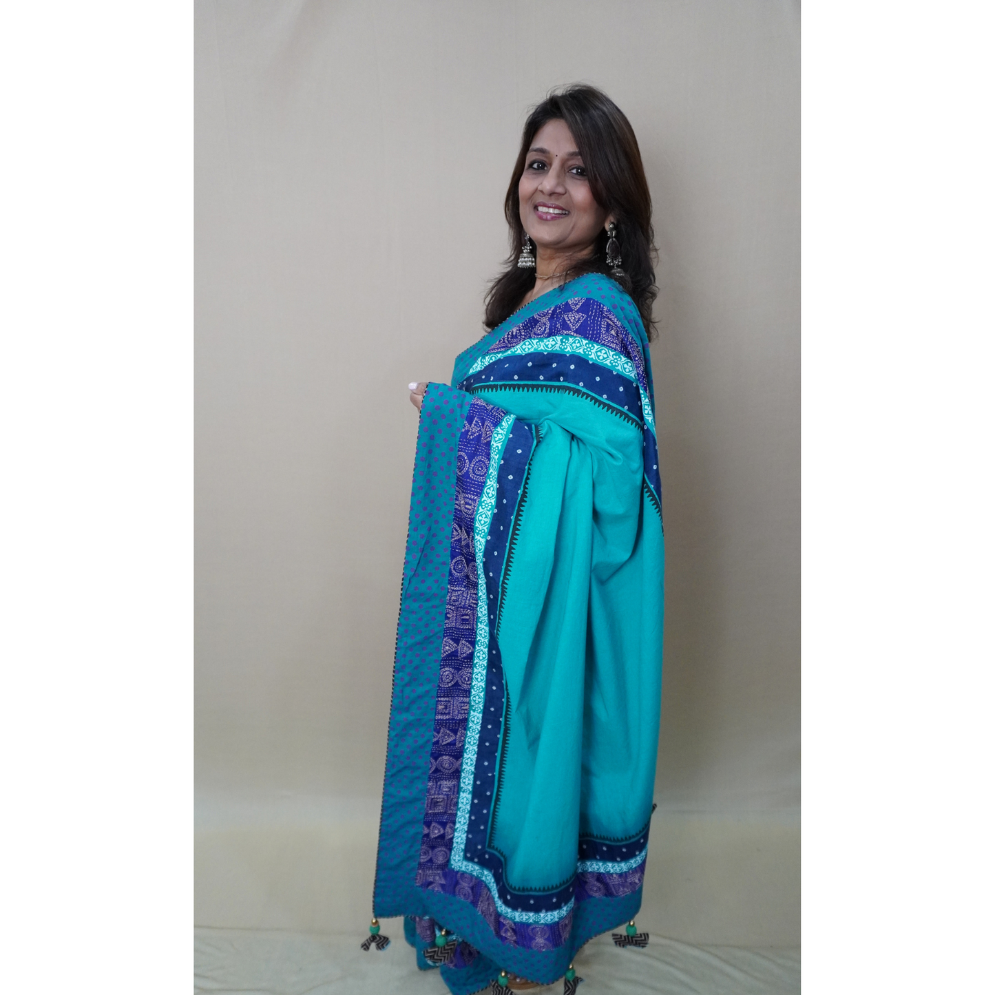 MUL BLOCKPRINTED SAREE