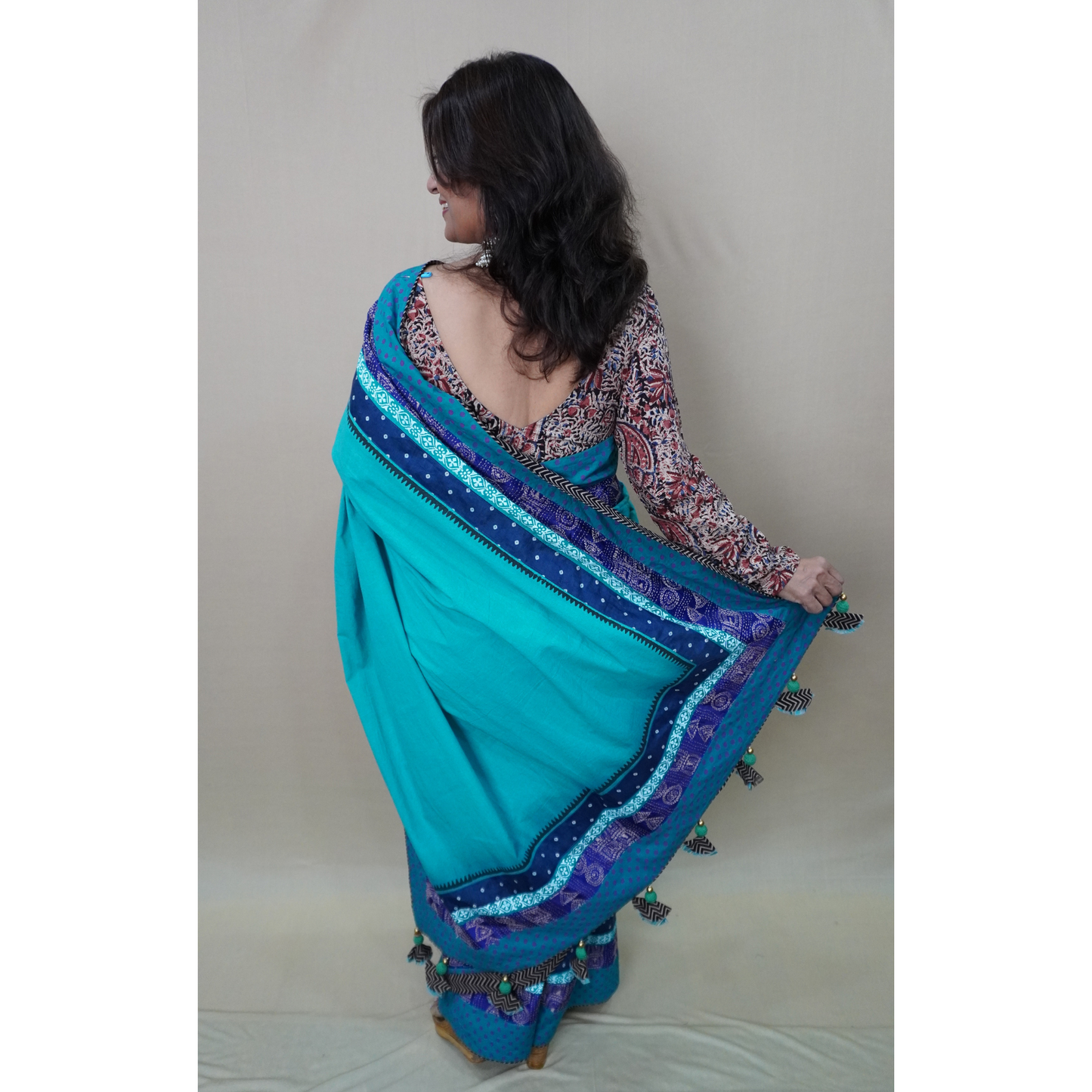 MUL BLOCKPRINTED SAREE