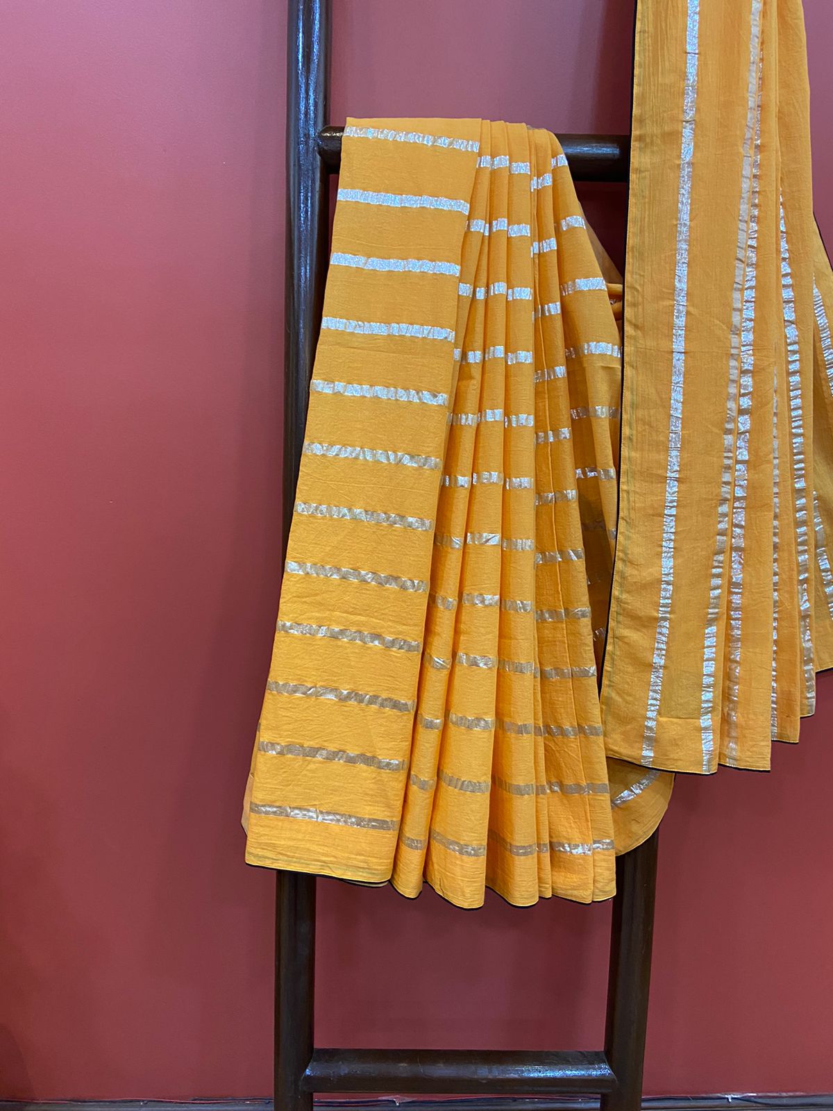 COTTON SAREE - ORANGE
