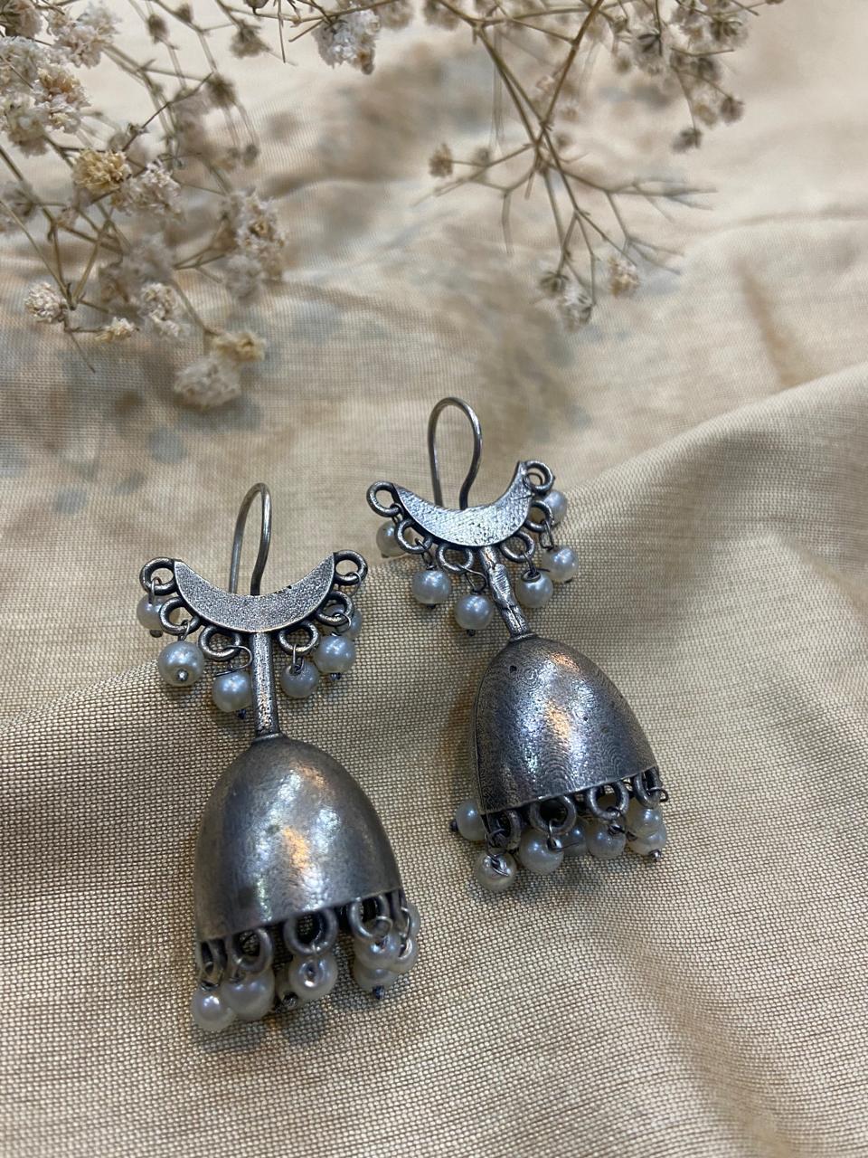 OXIDISED EARRING