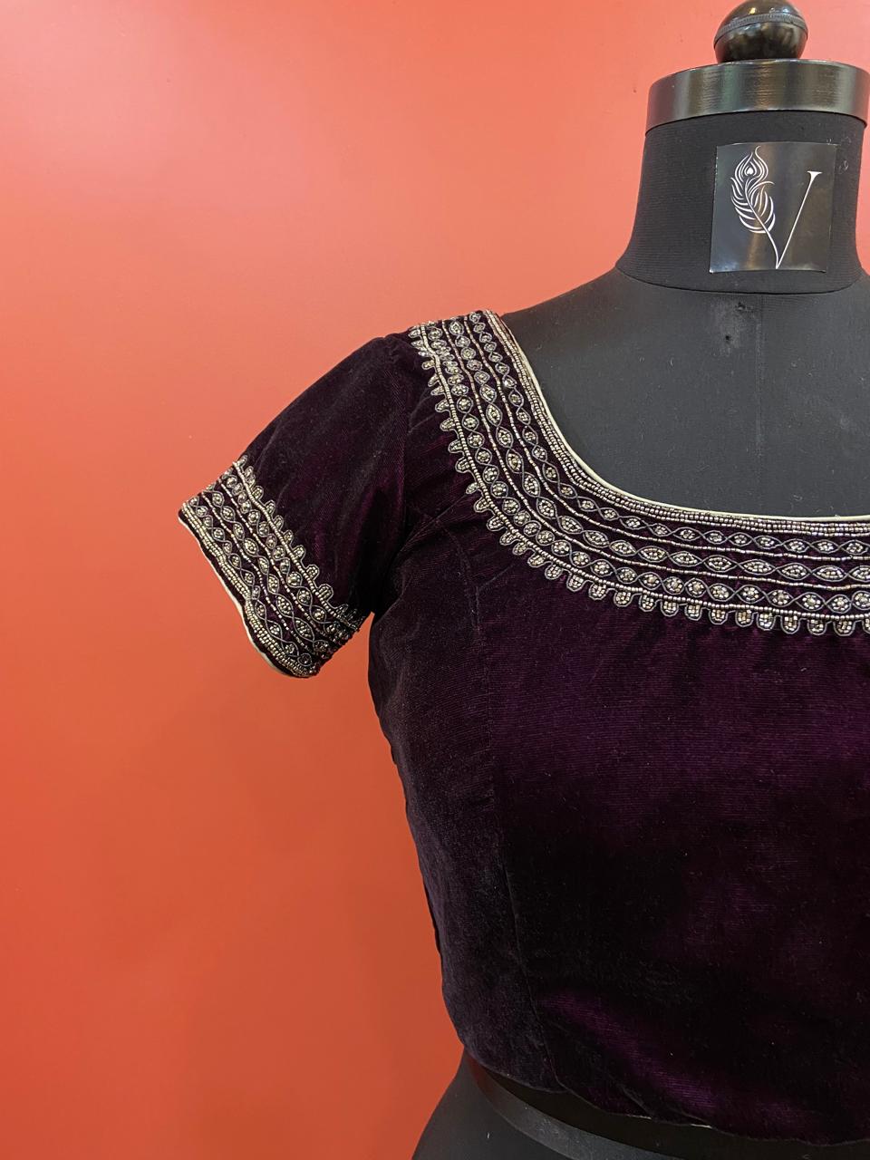 VELVET BLOUSE - WINE