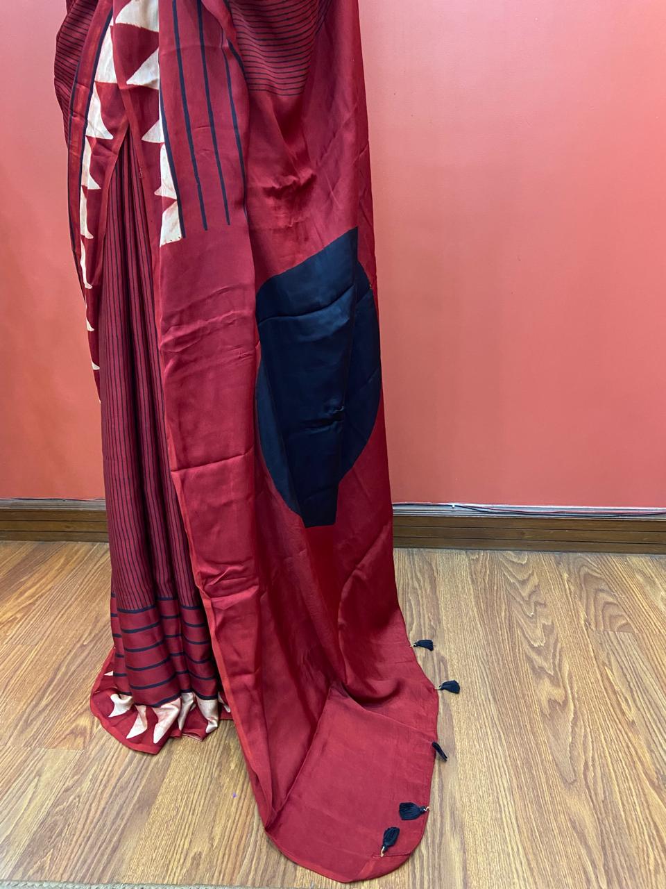 MODAL AJARAKH SAREE