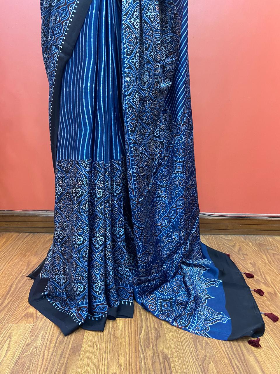 MODAL AJARAKH SAREE