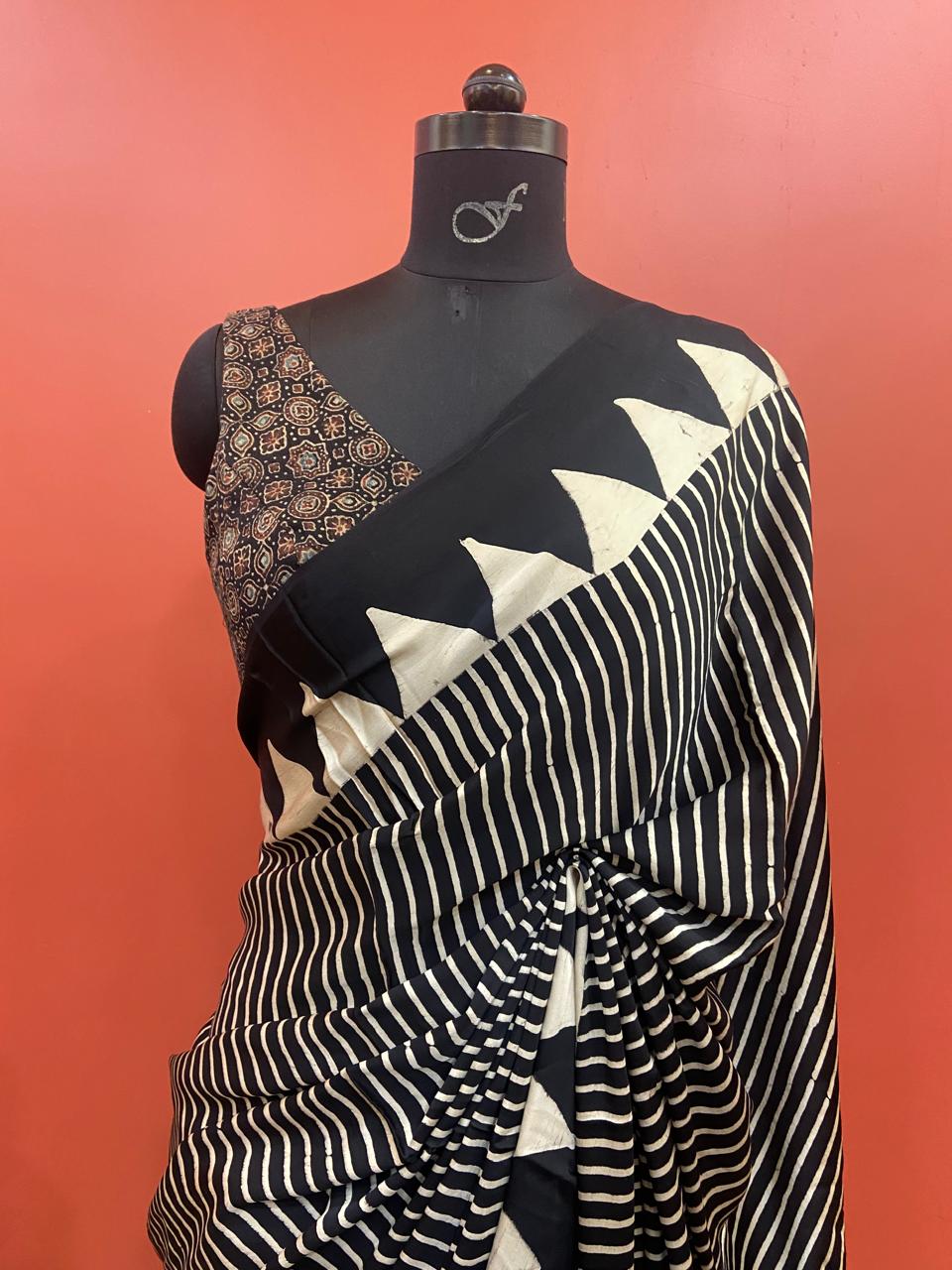 MODAL AJARAKH SAREE