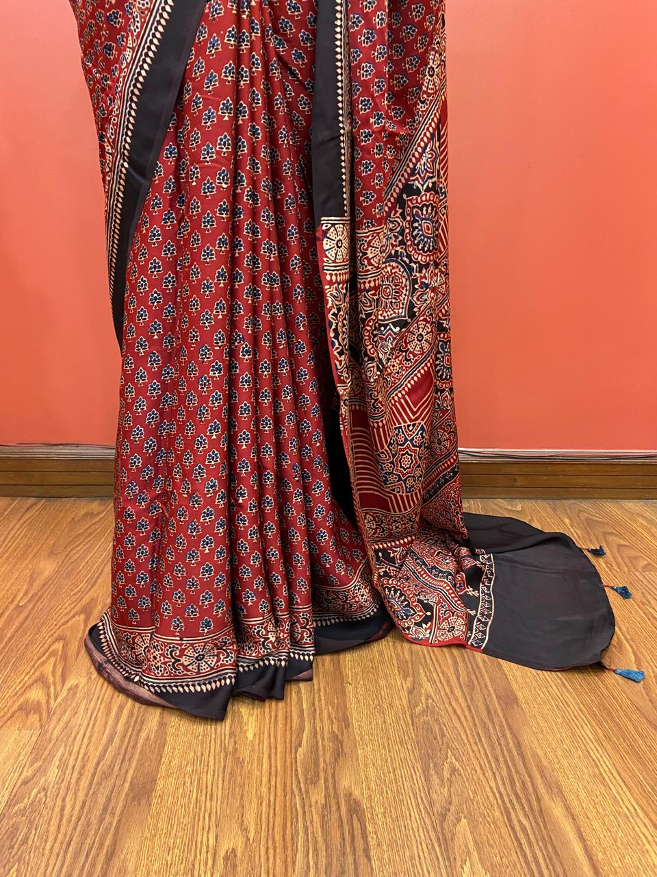 MODAL AJARAKH SAREE