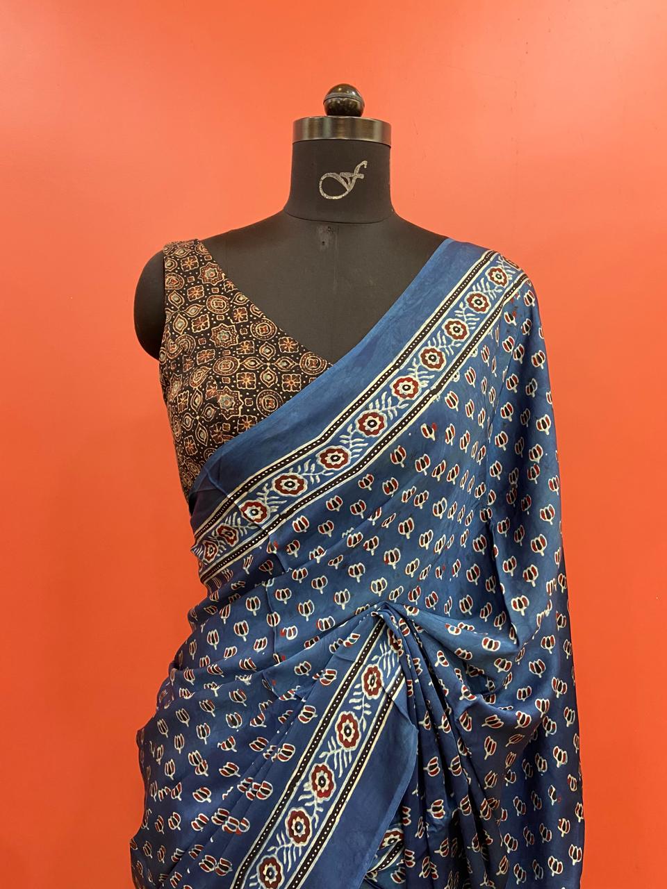 MODAL AJARAKH SAREE