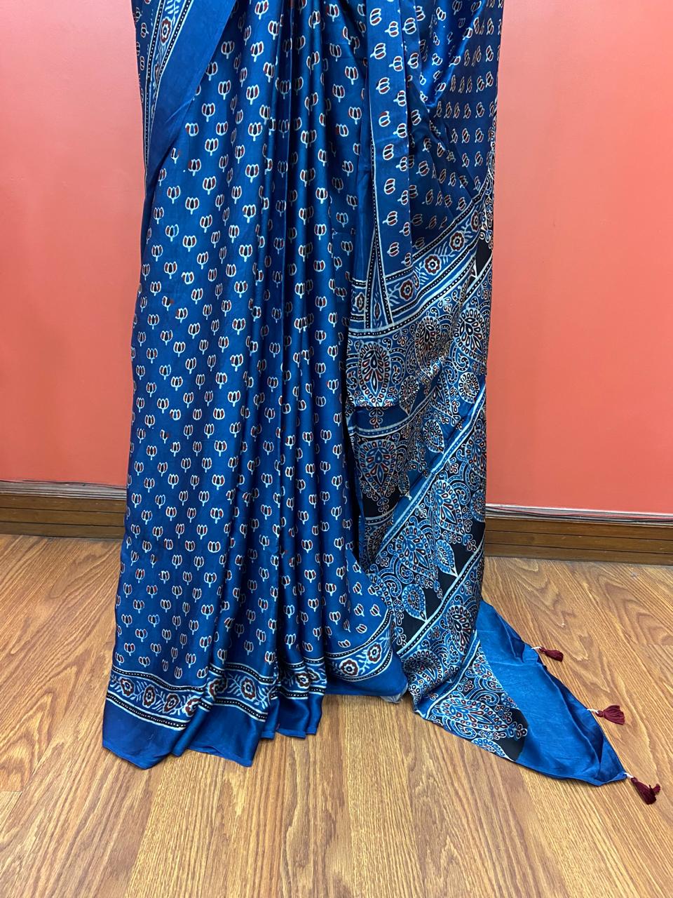 MODAL AJARAKH SAREE