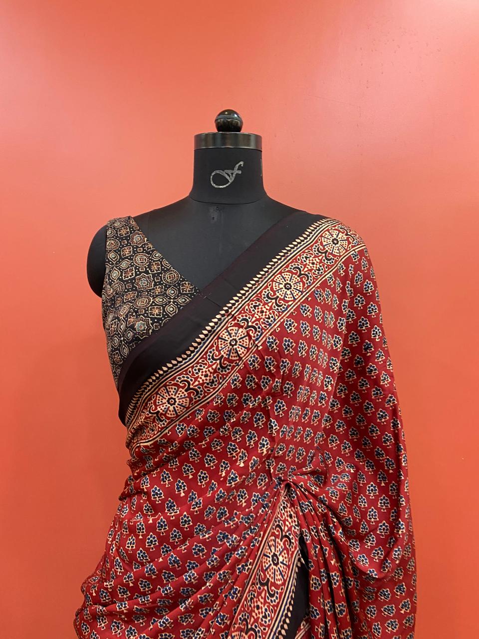 MODAL AJARAKH SAREE