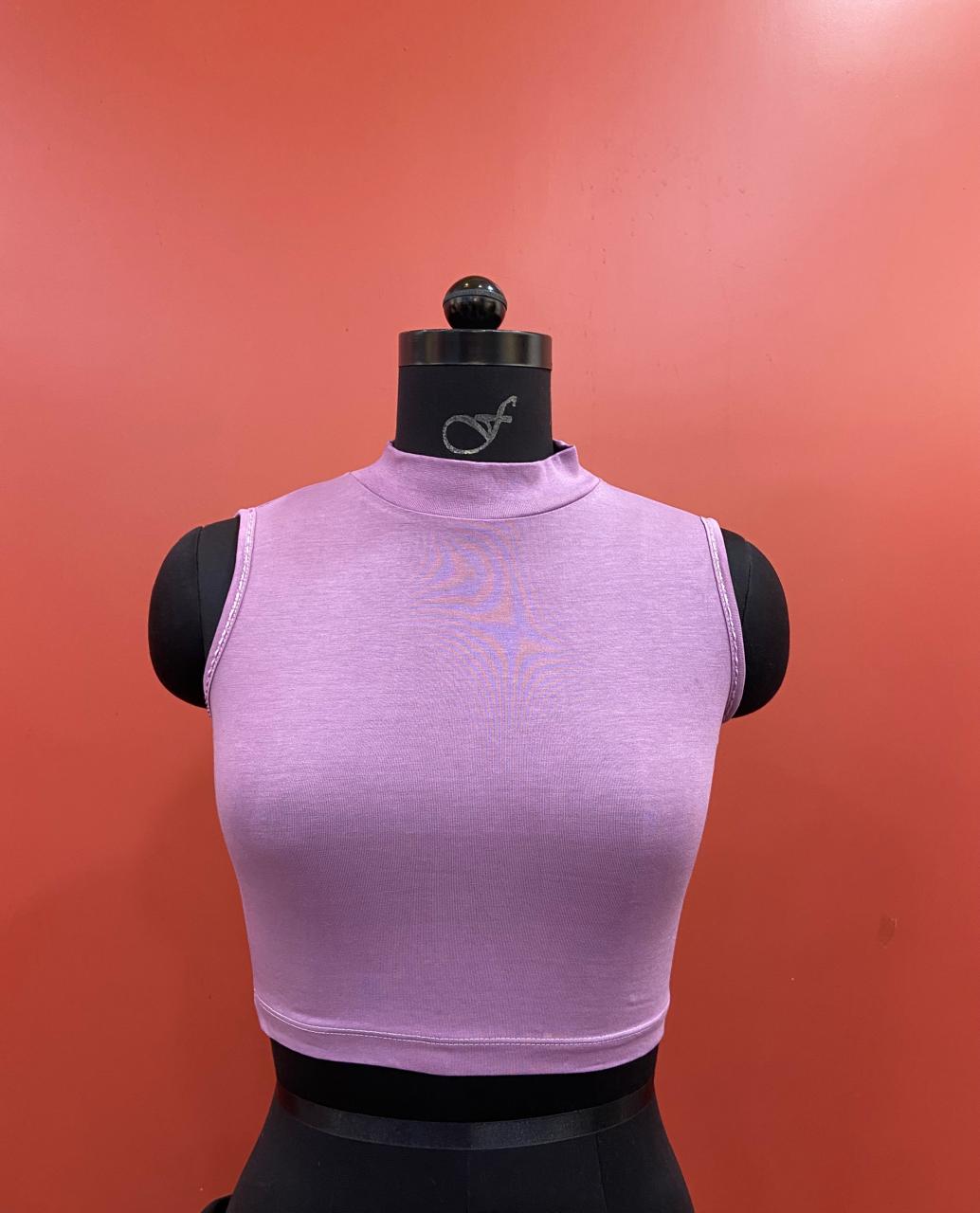 HIGH NECK BLOUSE - LILAC
