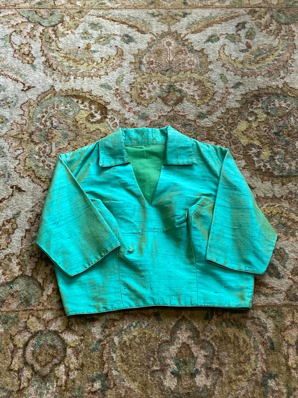 RAW SILK BLOUSE