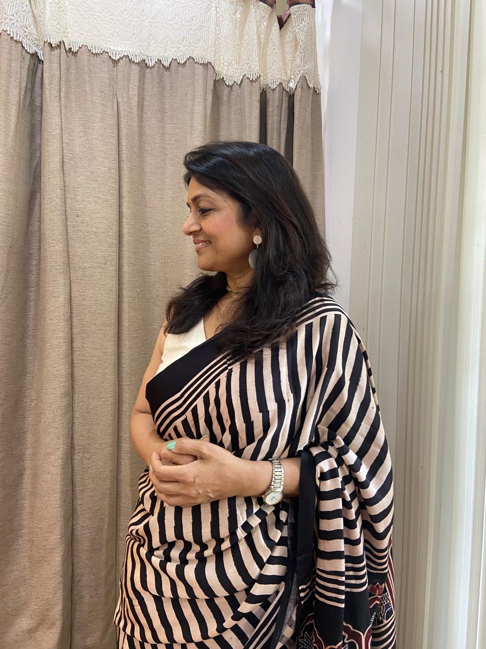 MODAL AJARAKH SAREE