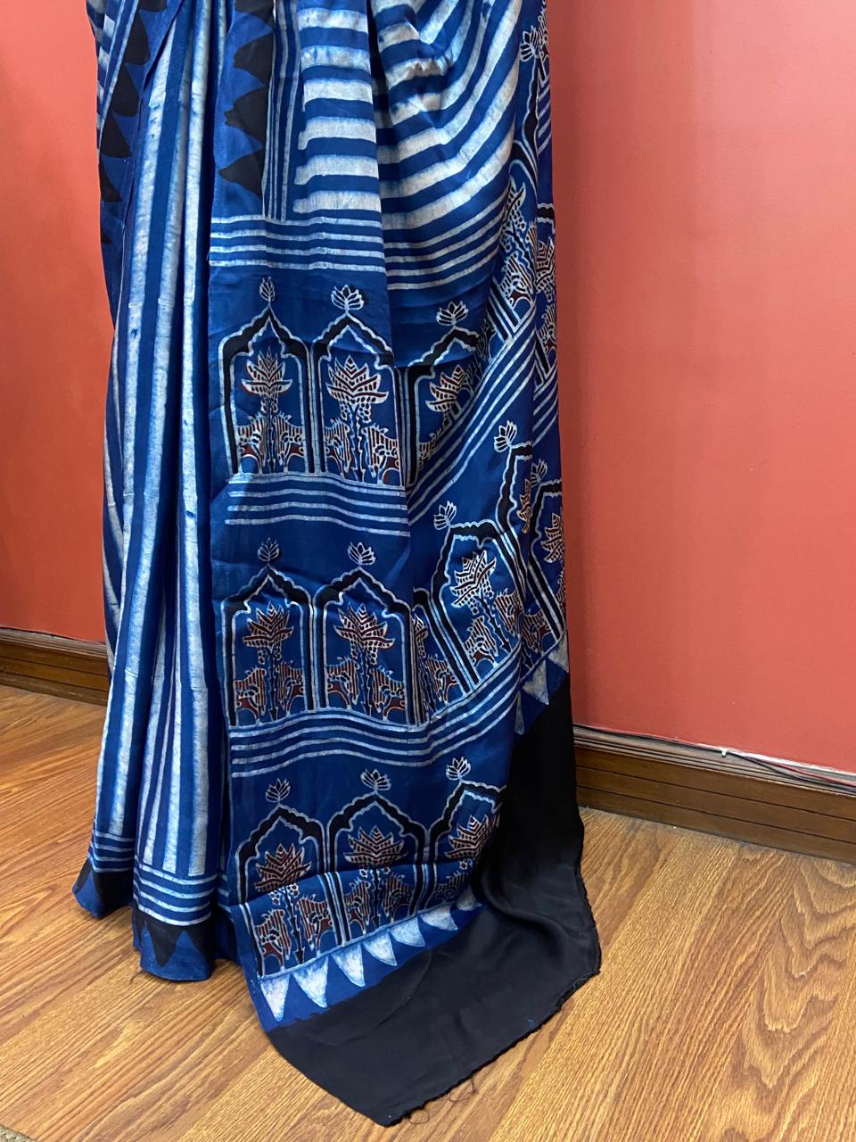 MODAL AJARAKH SAREE