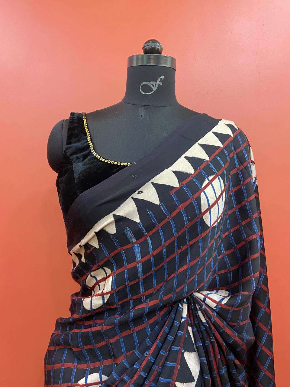 MODAL AJARAKH SAREE