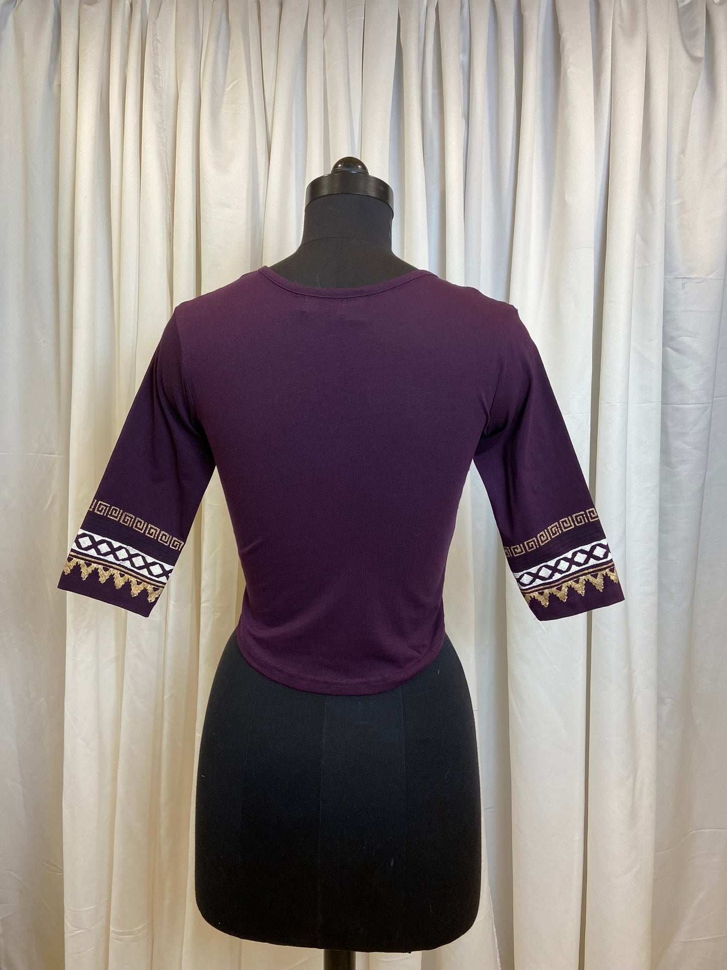 BLOCK PRINTED T-SHIRT - WINE