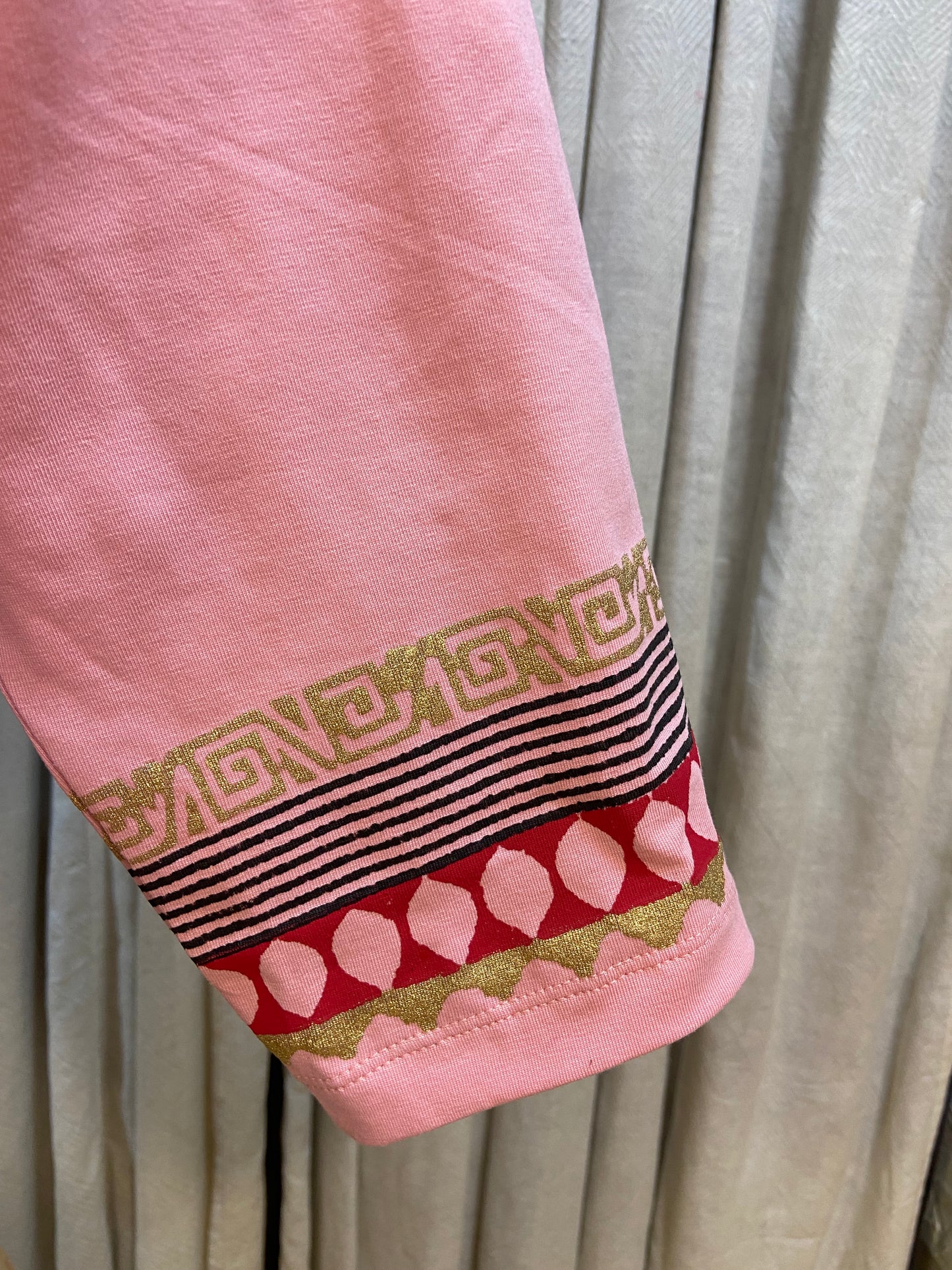 BLOCK PRINTED TSHIRT -LIGHT PINK