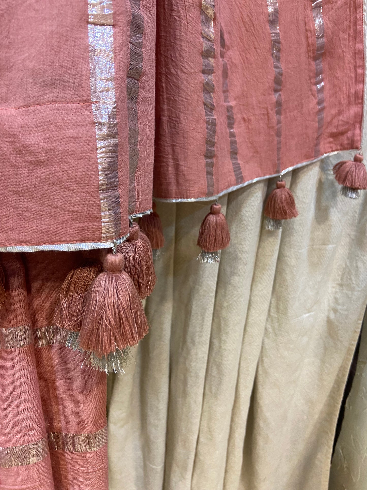 COTTON SAREE - DUSTY PINK