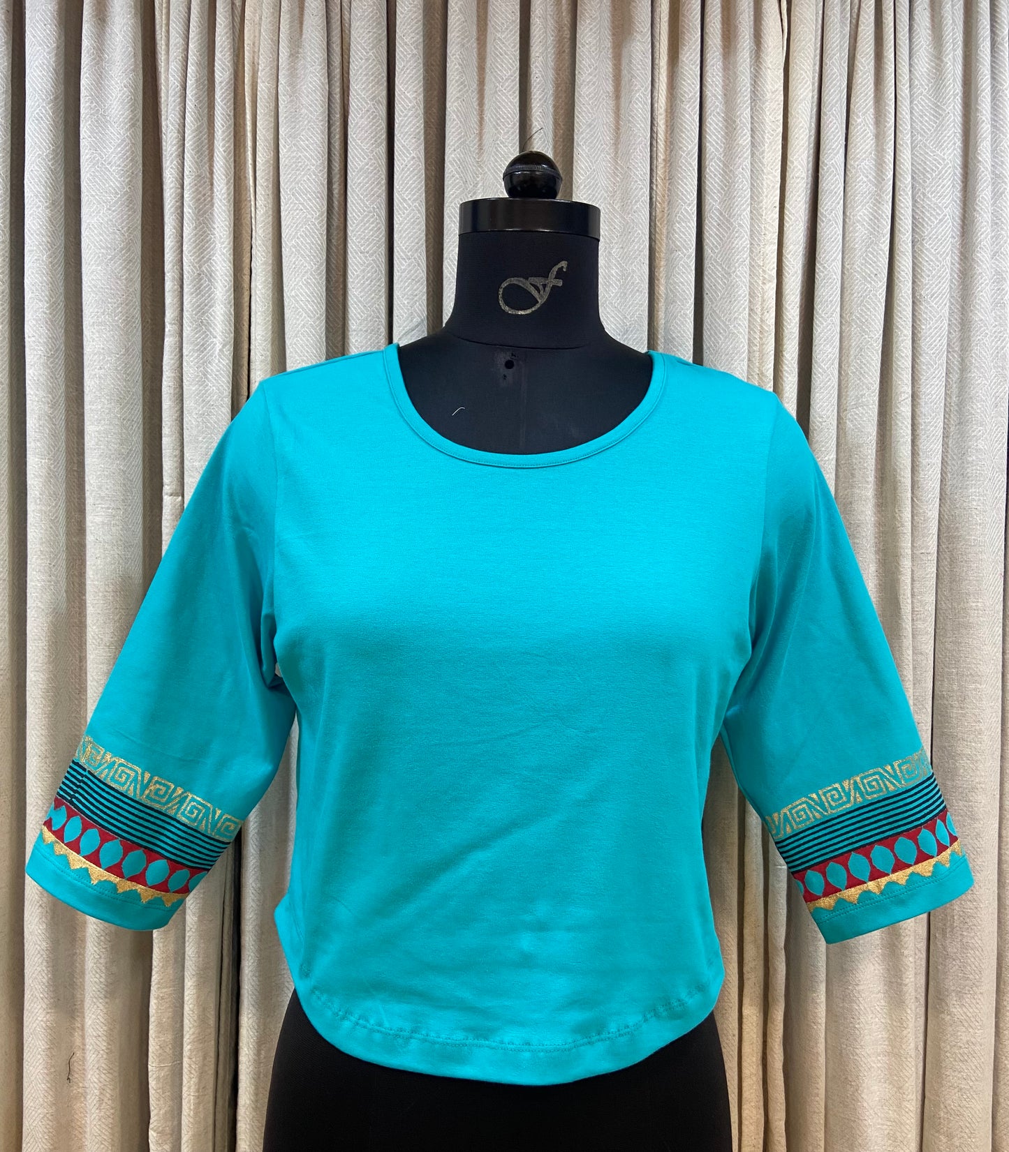 BLOCK PRINTED TSHIRT - MINT