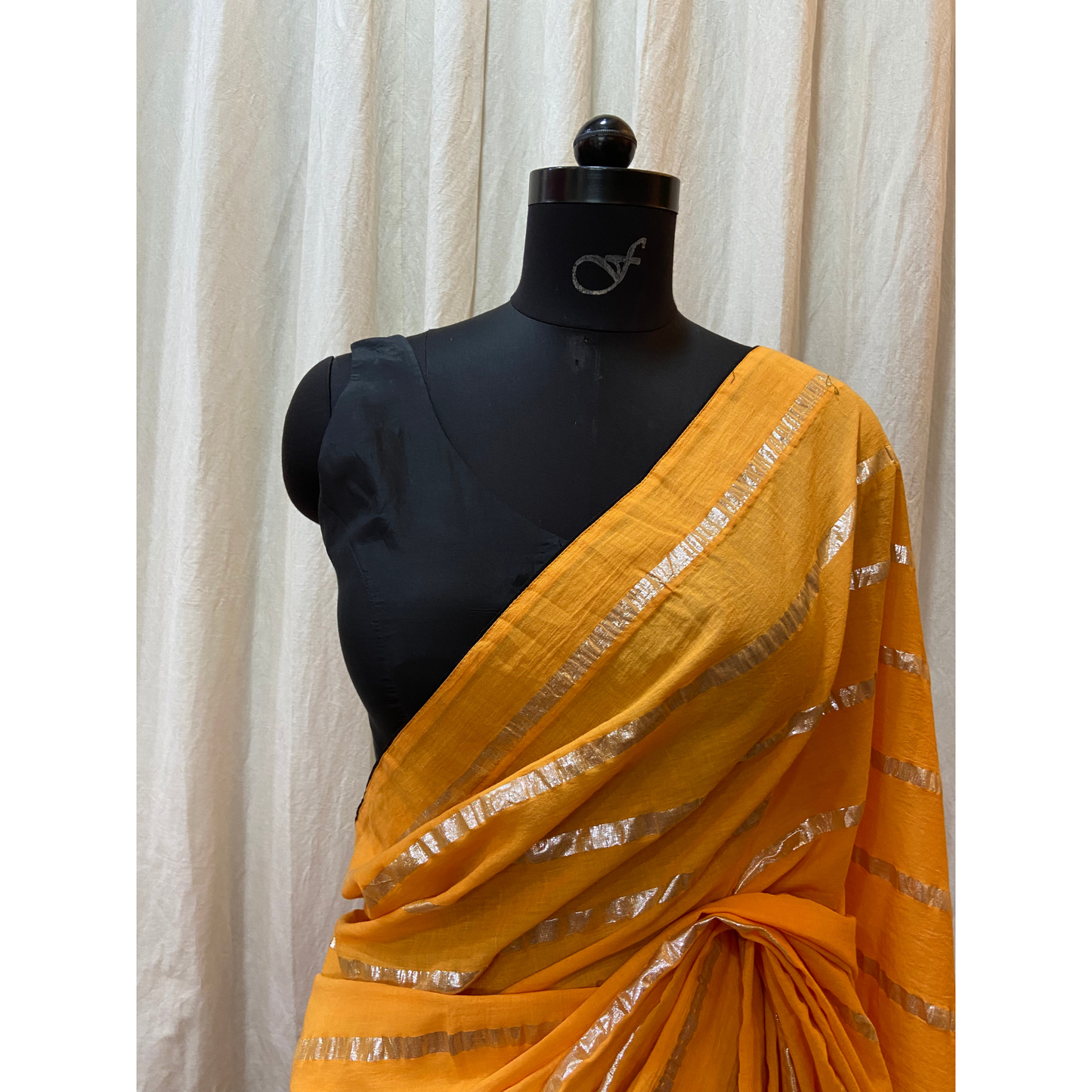 COTTON SAREE WITH SILVER LINES