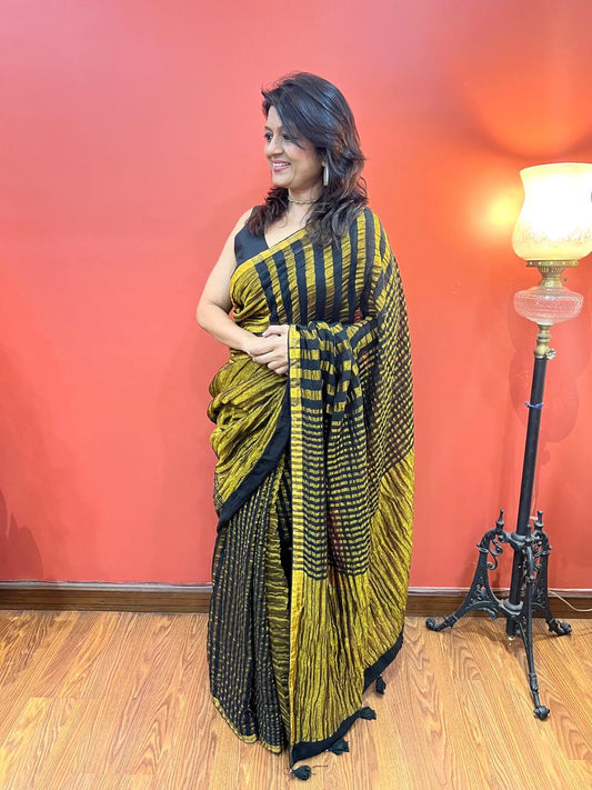 STRIPPED LINEN SAREE