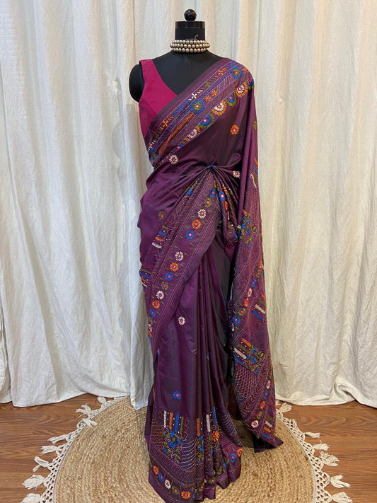 SILK KATHA SAREE