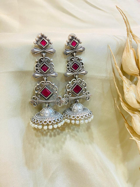 OXIDISED EARRING