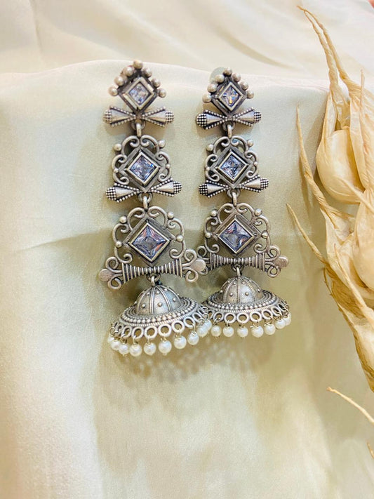 OXIDISED EARRING