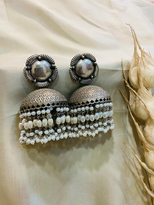OXIDISED EARRING