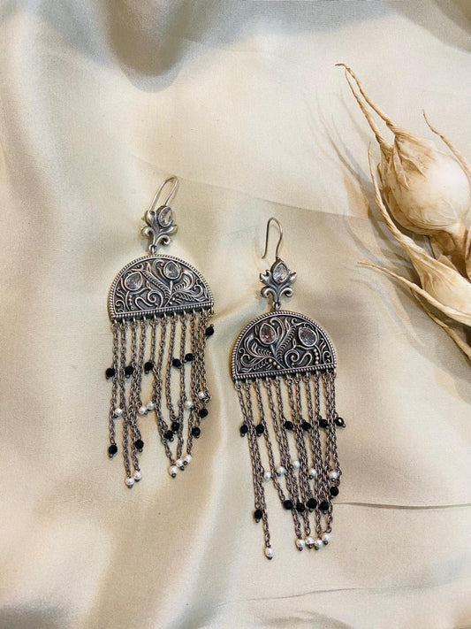 OXIDISED EARRING
