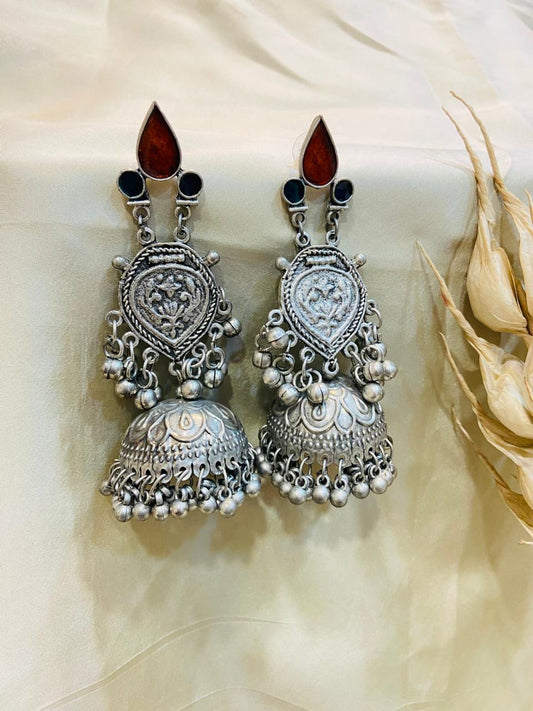 OXIDISED EARRING