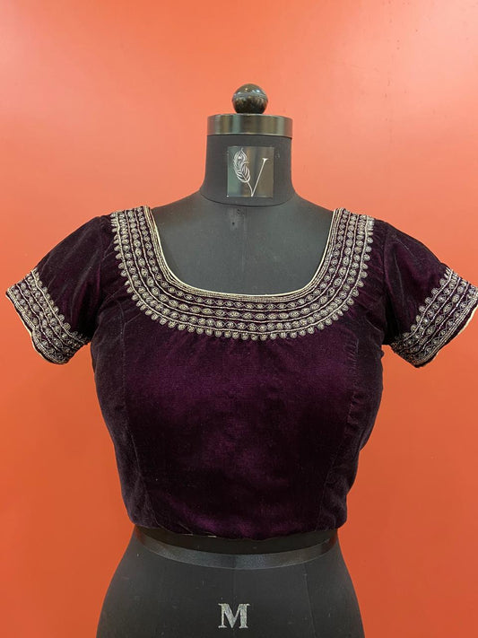 VELVET BLOUSE - WINE