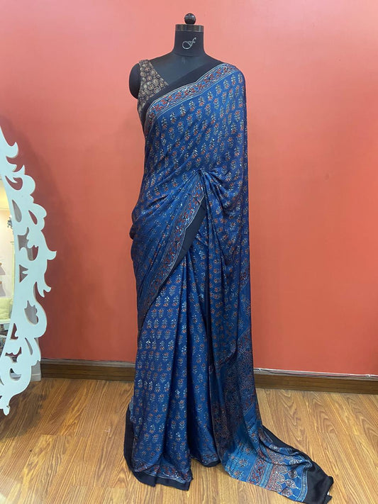 MODAL AJARAKH SAREE