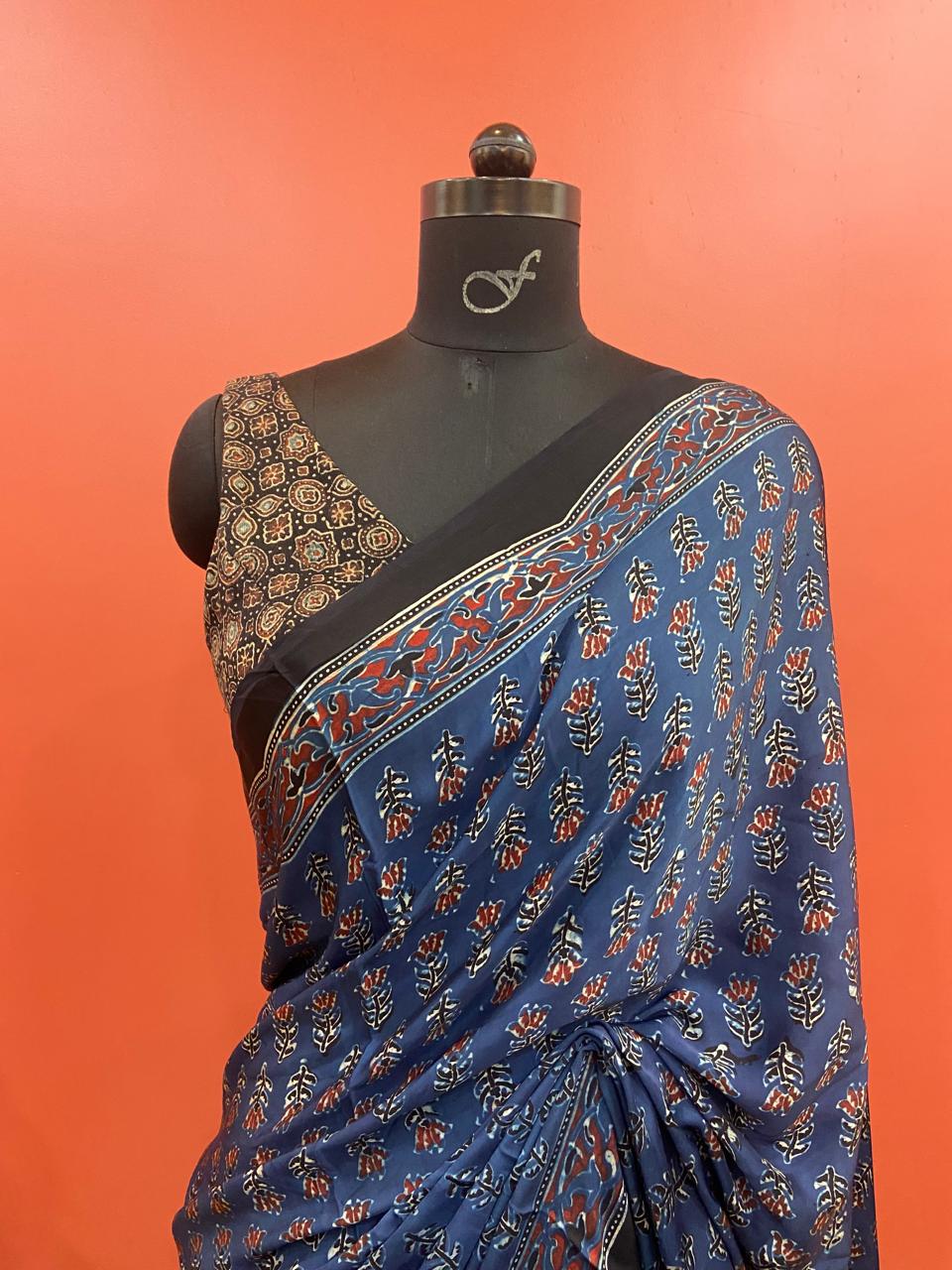 MODAL AJARAKH SAREE