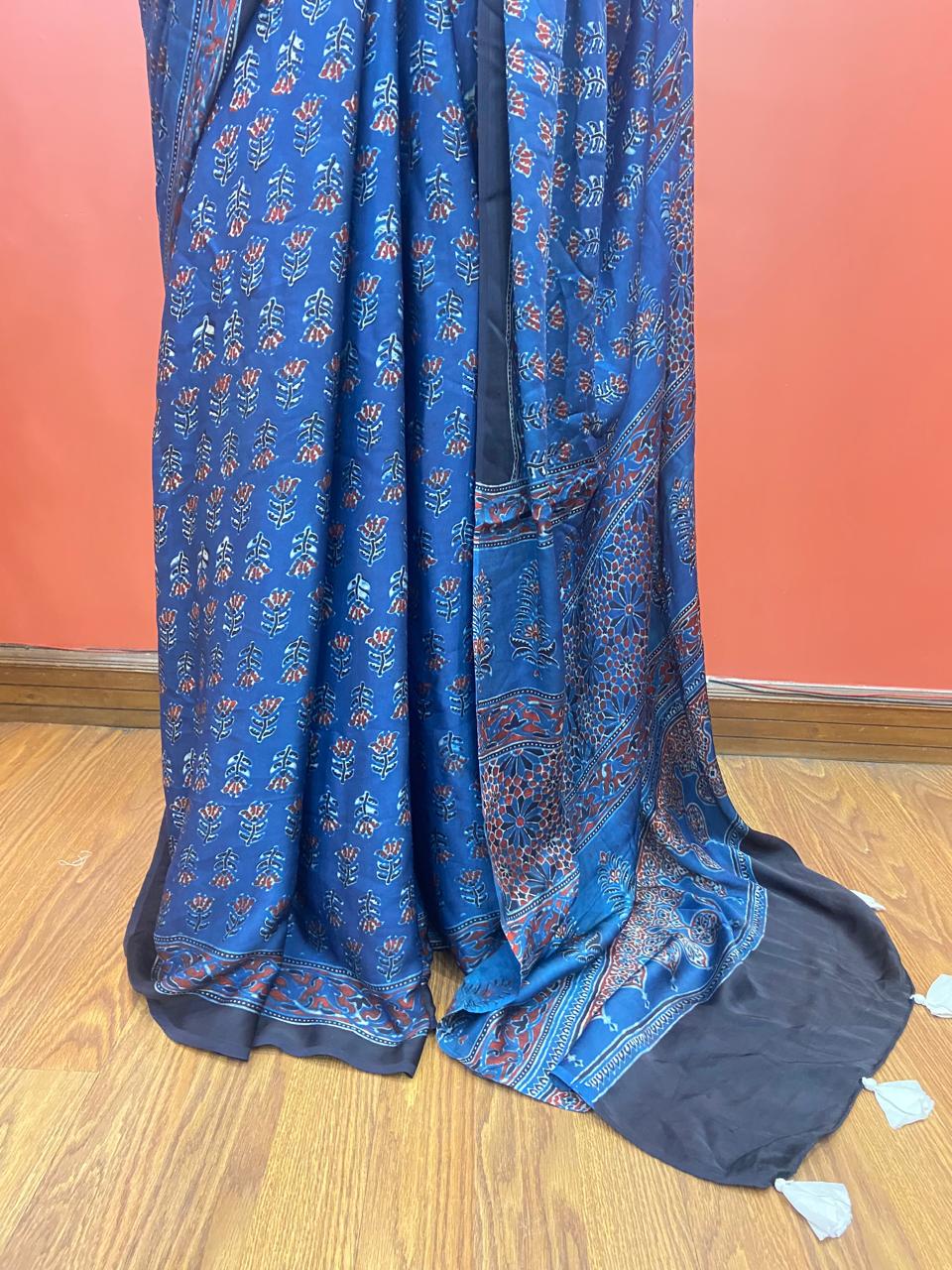 MODAL AJARAKH SAREE