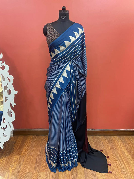 MODAL AJARAKH SAREE