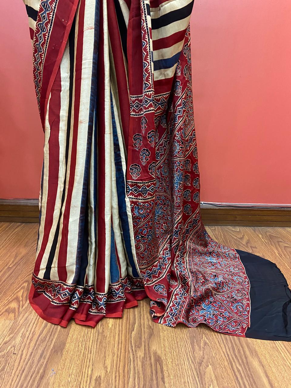 MODAL AJARAKH SAREE