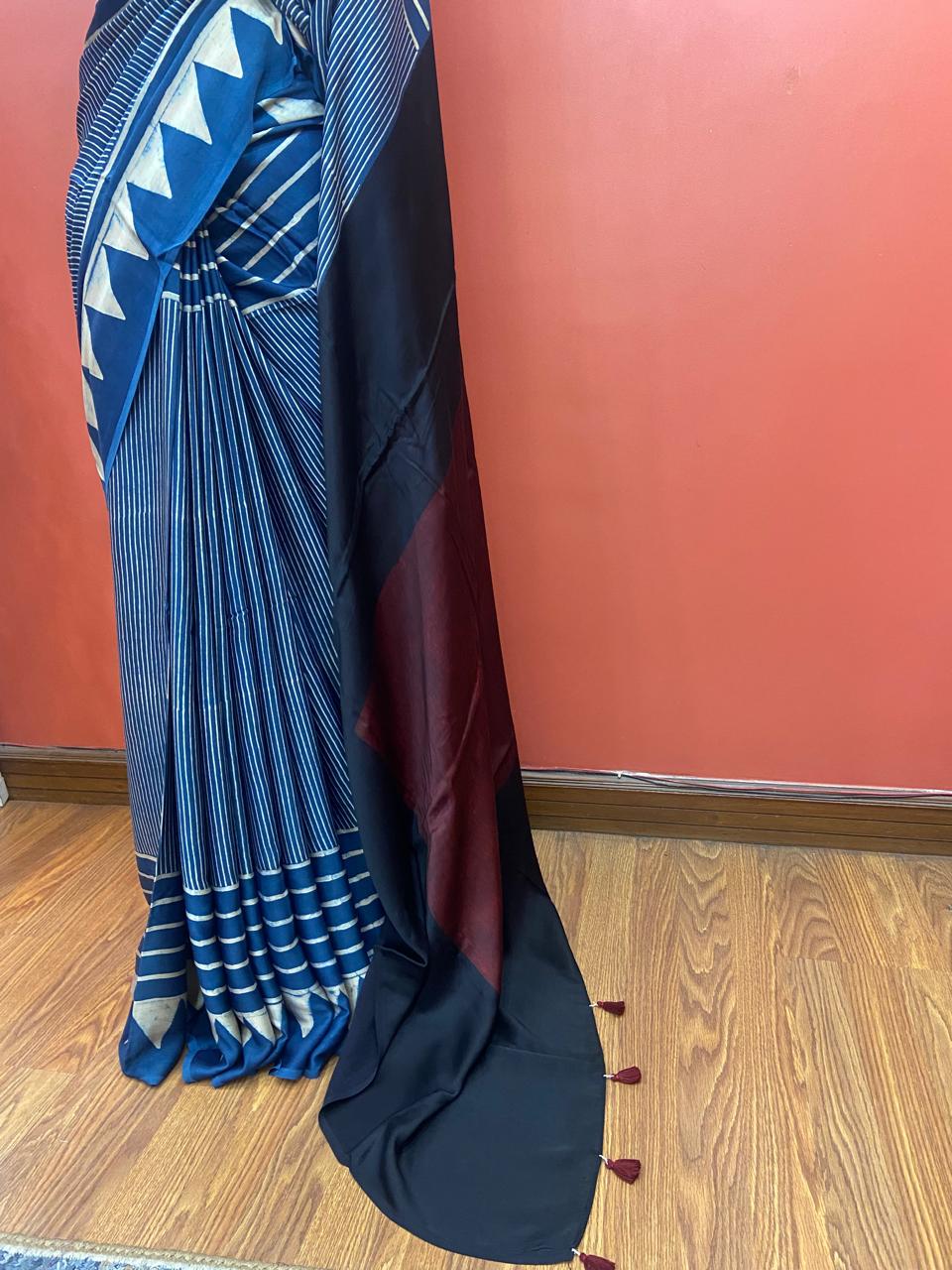 MODAL AJARAKH SAREE