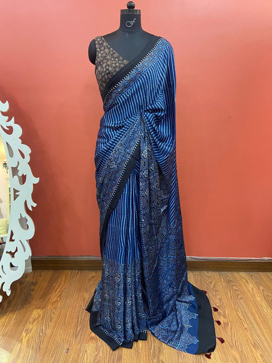 MODAL AJARAKH SAREE