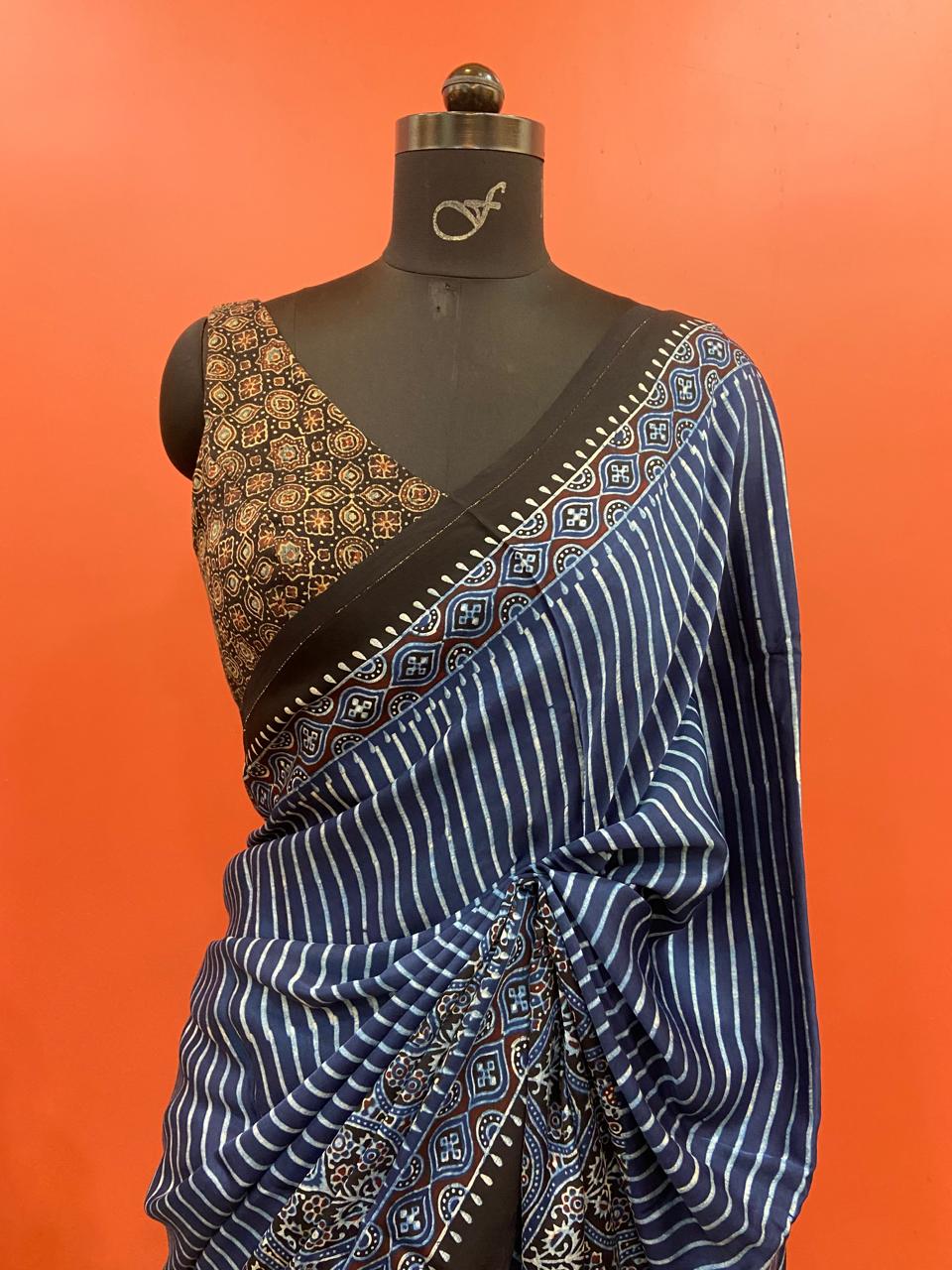 MODAL AJARAKH SAREE