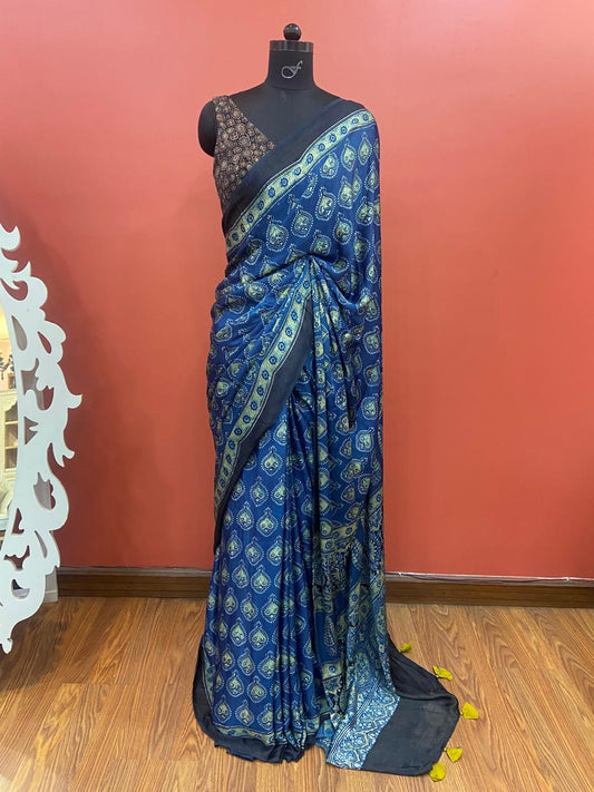 MODAL AJARAKH SAREE