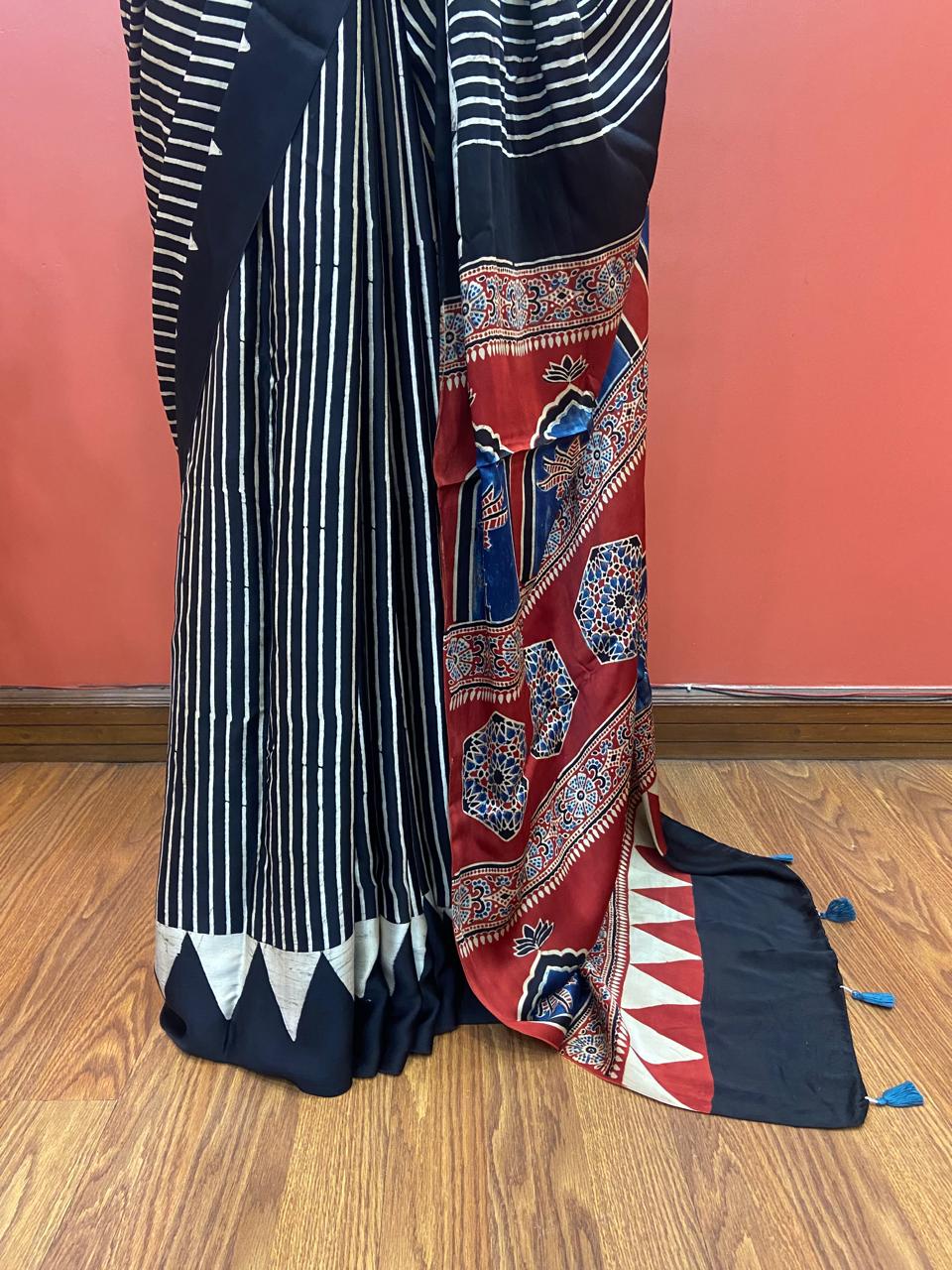 MODAL AJARAKH SAREE
