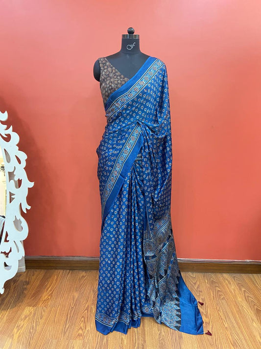 MODAL AJARAKH SAREE
