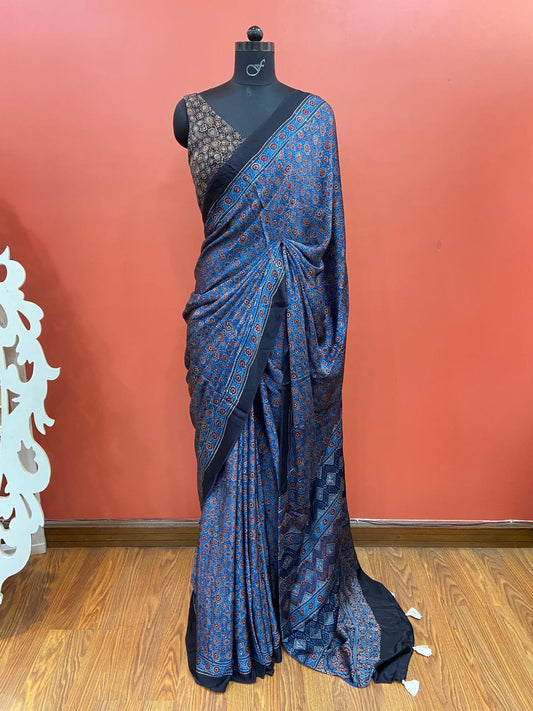 MODAL AJARAKH SAREE