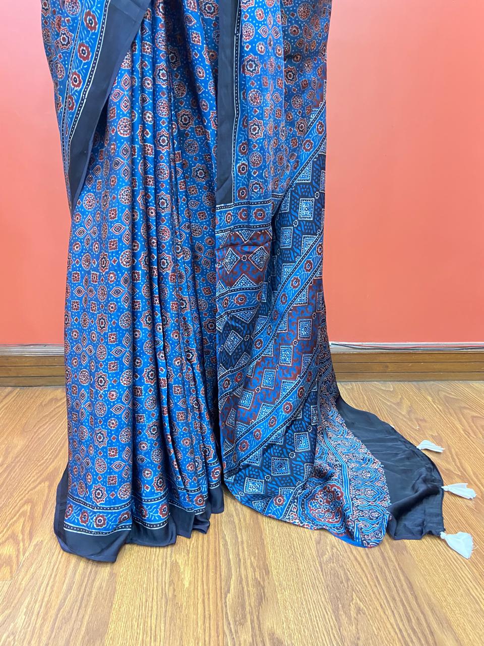 MODAL AJARAKH SAREE