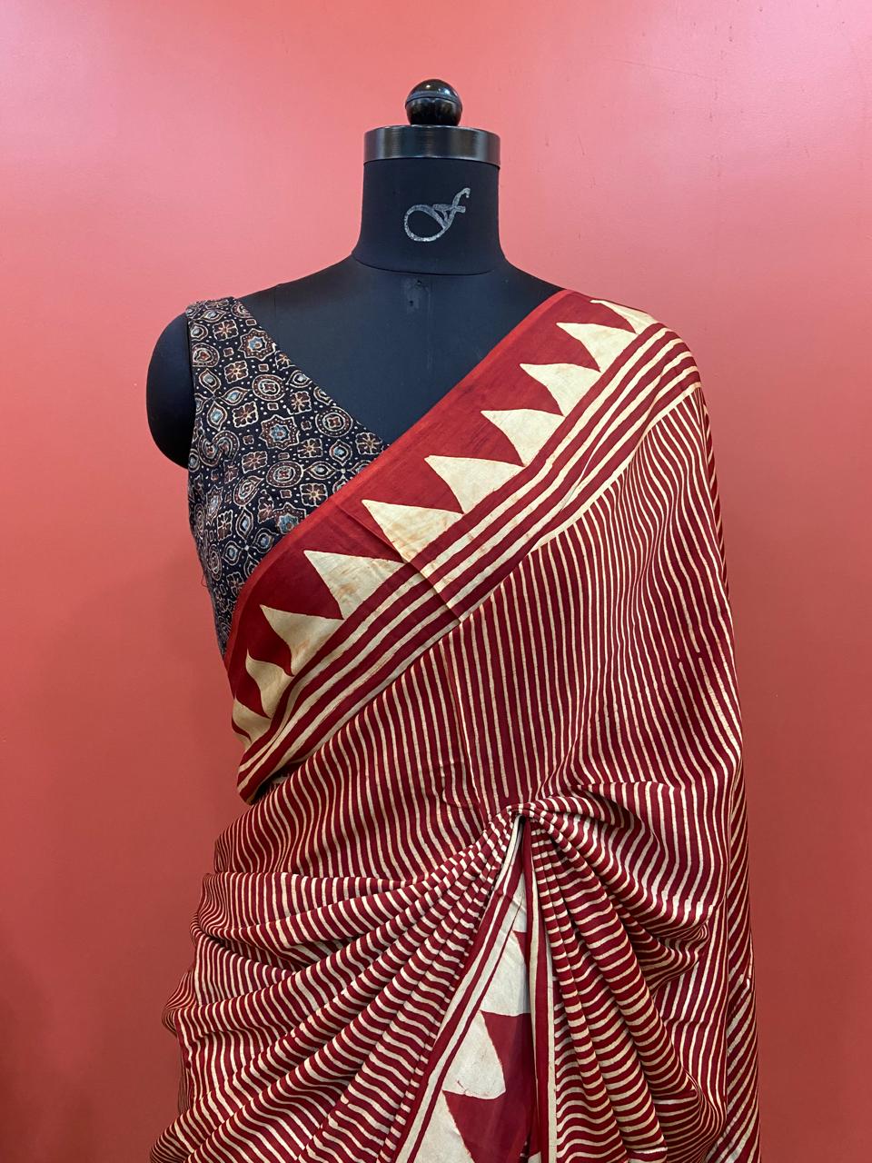 MODAL AJARAKH SAREE