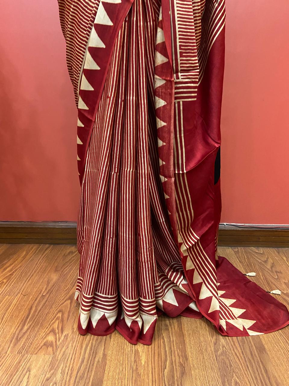 MODAL AJARAKH SAREE