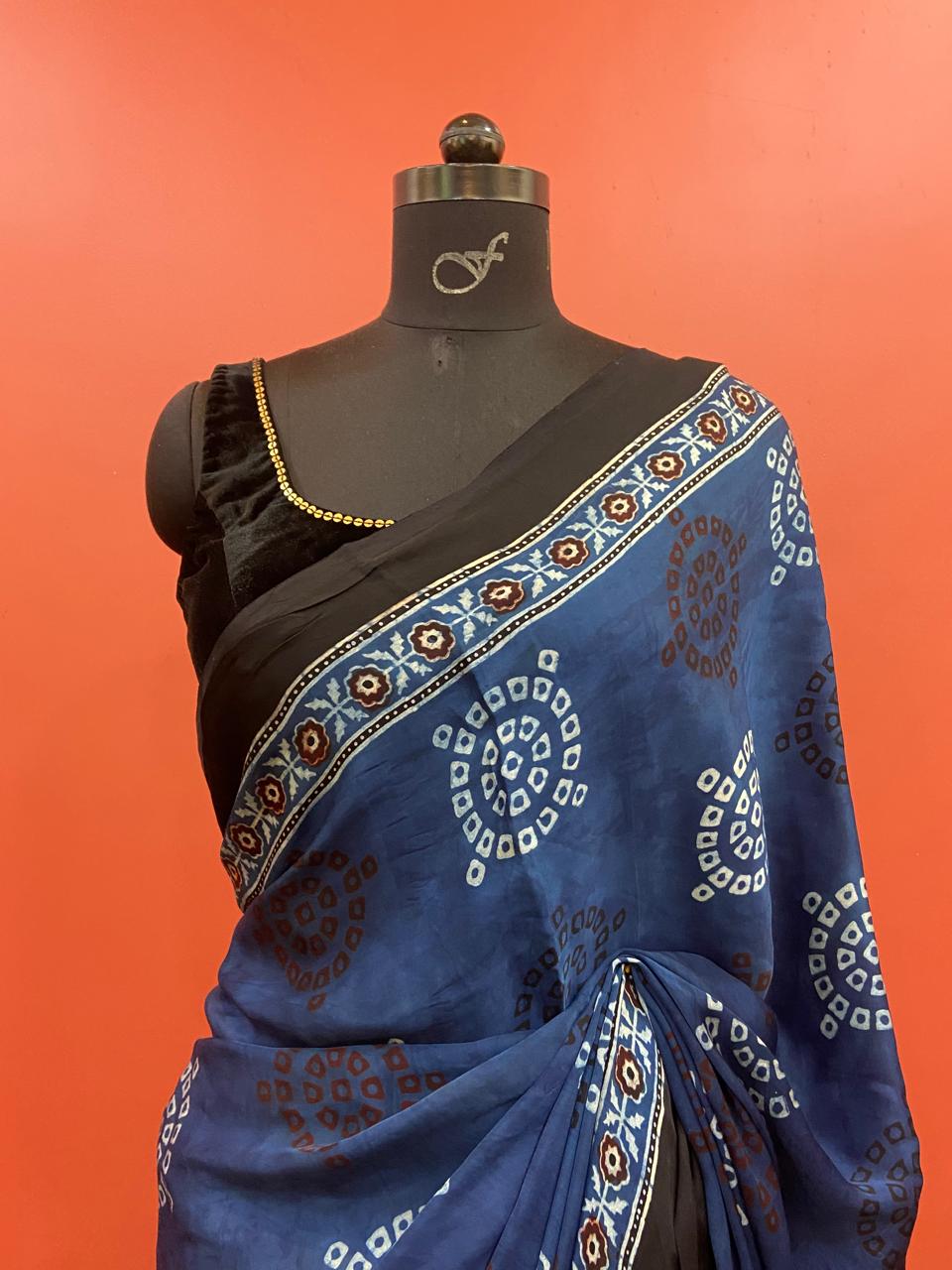 MODAL AJARAKH SAREE