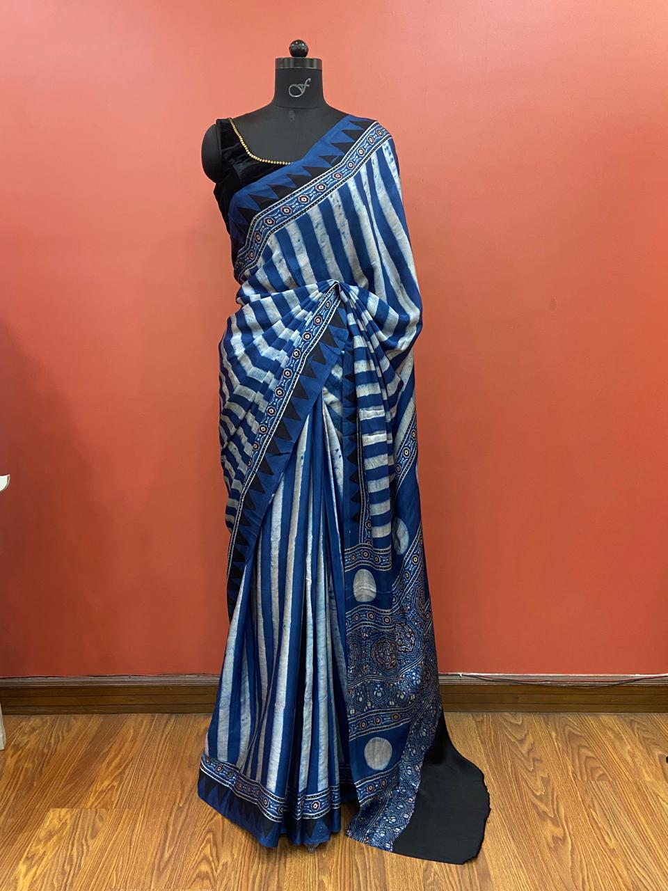 MODAL AJARAKH SAREE