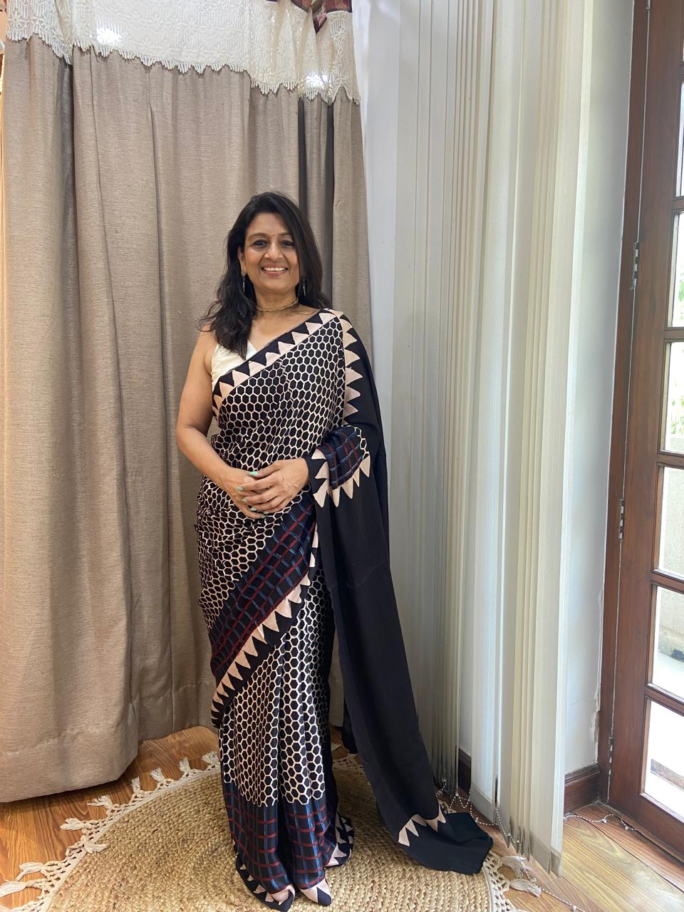 MODAL AJARAKH SAREE