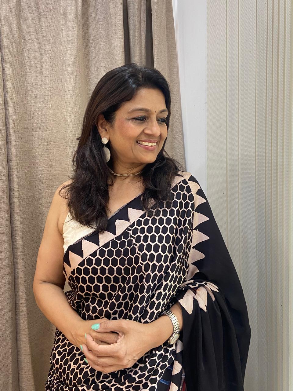 MODAL AJARAKH SAREE